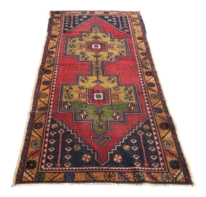 Turkish Bohemian Handmade Wool Floor Rug - 4′2″ × 8′7″