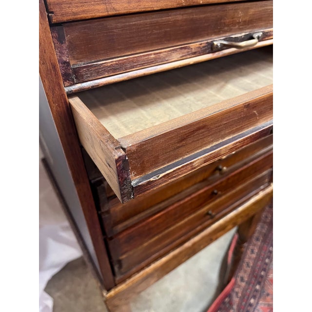Wood Antique 1930s German Gutermann Haberdashery Thread Cabinet on Raised Stand For Sale - Image 7 of 14