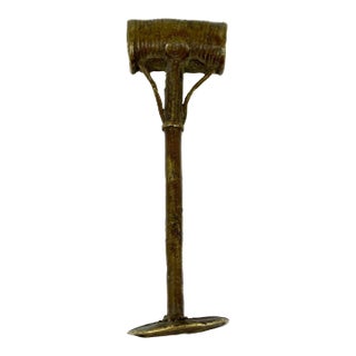 Early 20th Century Tiv Metal Snuff Pipe Nigeria For Sale