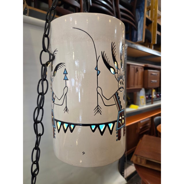 A Kachina Light made 1960s Yankee Doodle Dandy Company. The inside is blue glazed. No cracks chips nice quality. Has...