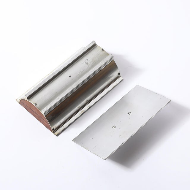 Art Deco Machine Age Cigarette Box in Aluminum & Walnut Signed Kensington For Sale - Image 12 of 14