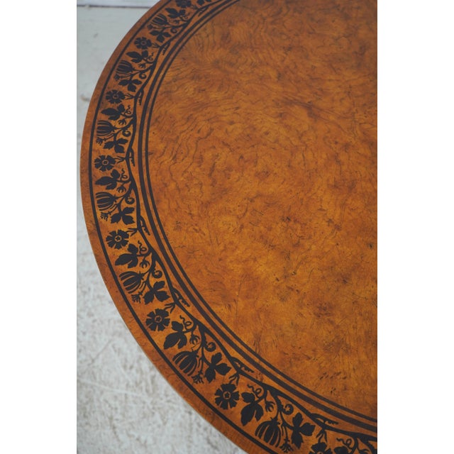 Wood Baker Burlwood Round Inlaid Center Table For Sale - Image 7 of 14
