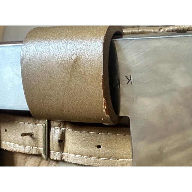 1960's Barcelona Chairs With Matching Ottomans in Camel Leather Signed and Marked Knoll - 4 Pieces For Sale - Image 11 of 12