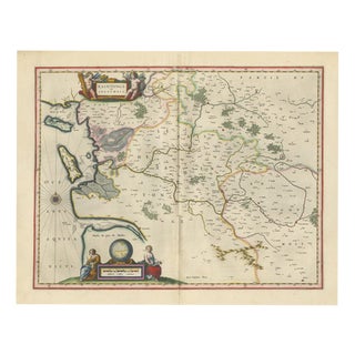 Antique Blaeu Map of Saintonge, Angoumois and La Rochelle, 1642 For Sale