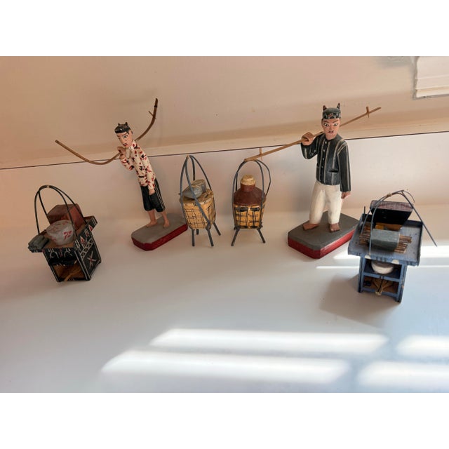 Elevate your collection with this exquisite 6-piece set of mid-century Filipino folk art. Hand-carved and hand-painted in...