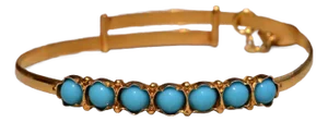 The Thompson Boulevard: Child's Antique High Karat Bangle Bracelet with Turquoise