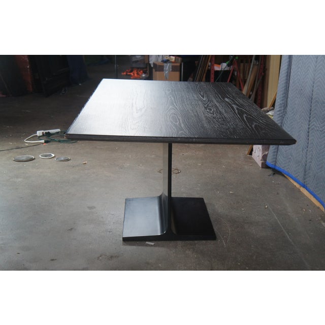 Restoration Hardware I-Beam Rectangular Oak Modern Dining Conference Table 72" For Sale - Image 4 of 14