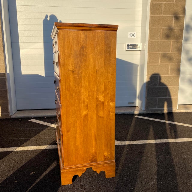 1980s Ethan Allen Circa 1776 Chippendale Maple Highboy Dresser Chairish