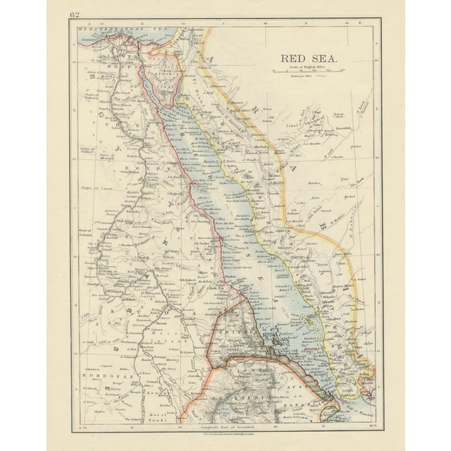 Red Sea Map by W. & A.K. Johnston, 1895 For Sale - Image 3 of 11
