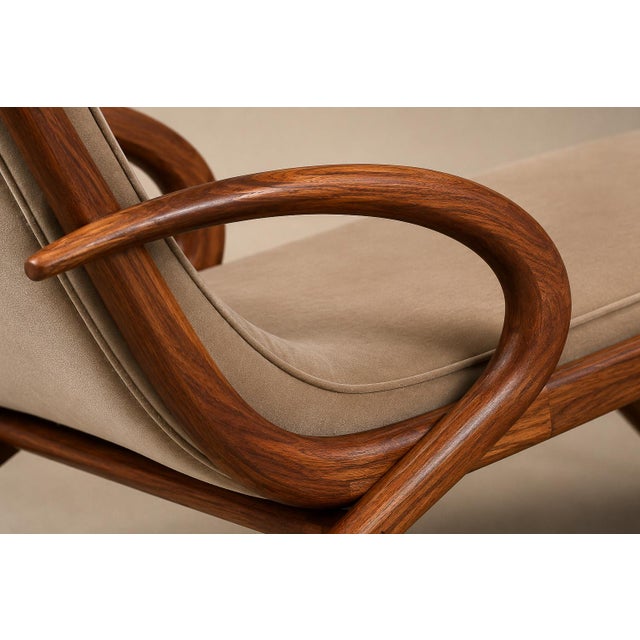 Rare Brazilian Modern Chaise Lounge in Caviúna and Mohair, John Graz, 1950s For Sale - Image 11 of 18