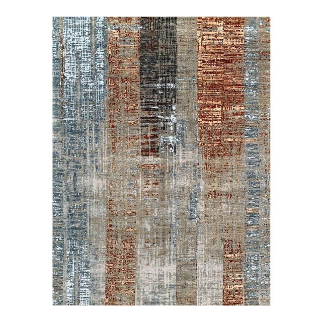 Handwoven Modern Abstract Area Rug 9x12 For Sale
