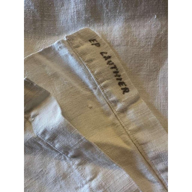 Textile Antique French Linen Sheet Red Monogram Cross Stitch Soft Linen Sheet Lh Initials Rustic Trousseau Linen Circa 1900 For Sale - Image 7 of 12