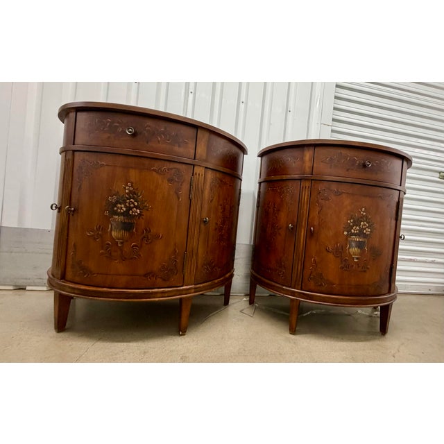Ethan Allen Demi Lune Console Cabinet Nightstand For Sale - Image 9 of 12