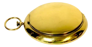 Victorian Brass Oversized Pocket Watch-Form Box, England, Circa 1880