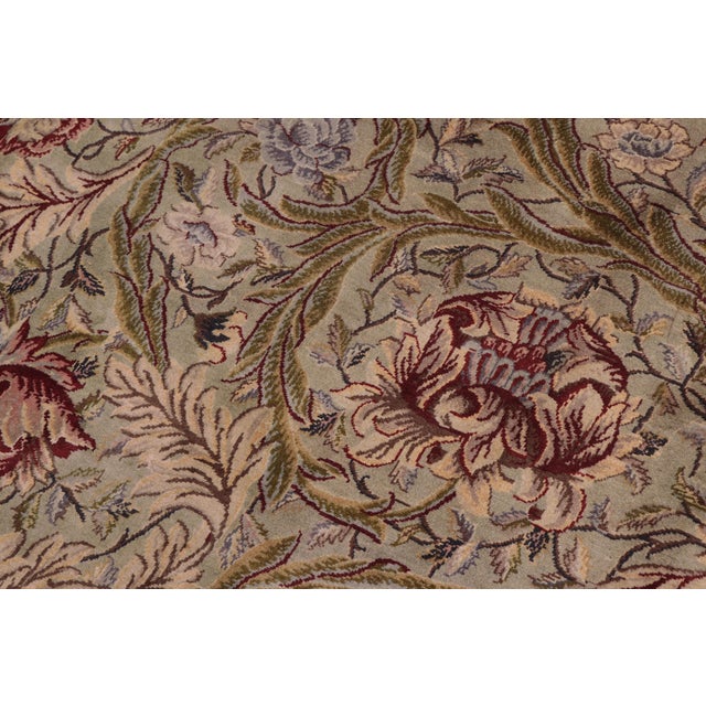 Shabby Chic Shabby Chic Marry Gold Pak-Persian Green/Beige Wool Rug - 10'0'' X 14'2'' For Sale - Image 3 of 8
