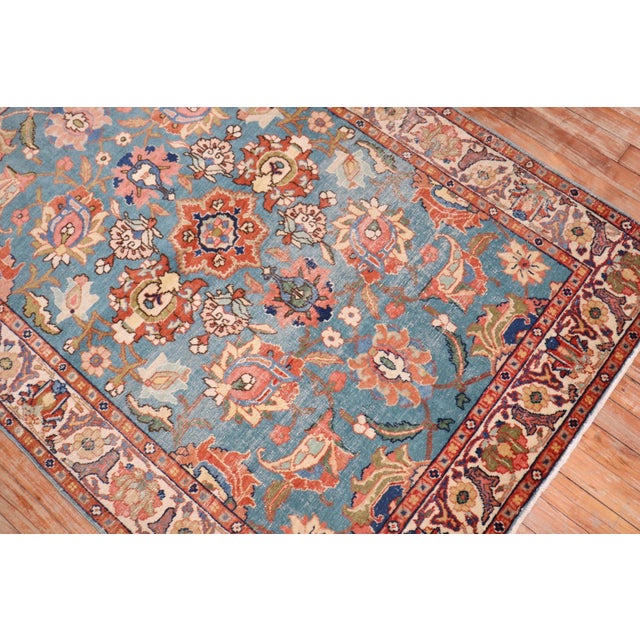 Early 20th Century Pair of Teal Persian Tabriz Rugs rug no. j3704 For Sale - Image 5 of 18
