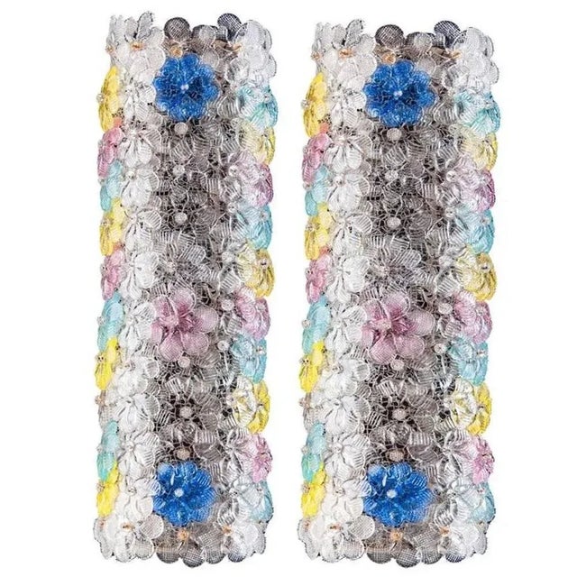 Multi-Color Murano Flower Glass Ceiling Light from Barovier & Toso, 1950s For Sale - Image 9 of 14