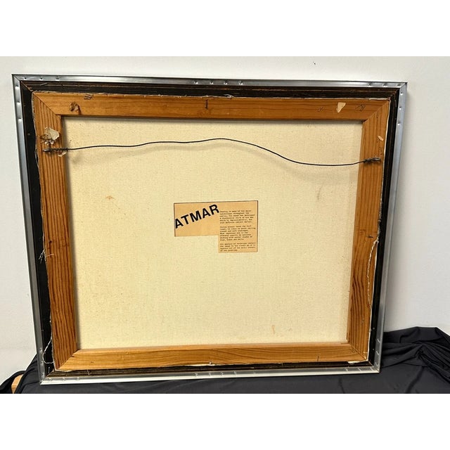 Tim Atmar Signed Original Modern Yellow Ethereal Bird Framed Oil Painting For Sale - Image 9 of 10