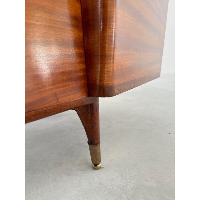Wood Mid-Century Italian Wood and Brass Desk from La Permanente Mobili Cantù, Italy, 1950 For Sale - Image 7 of 12