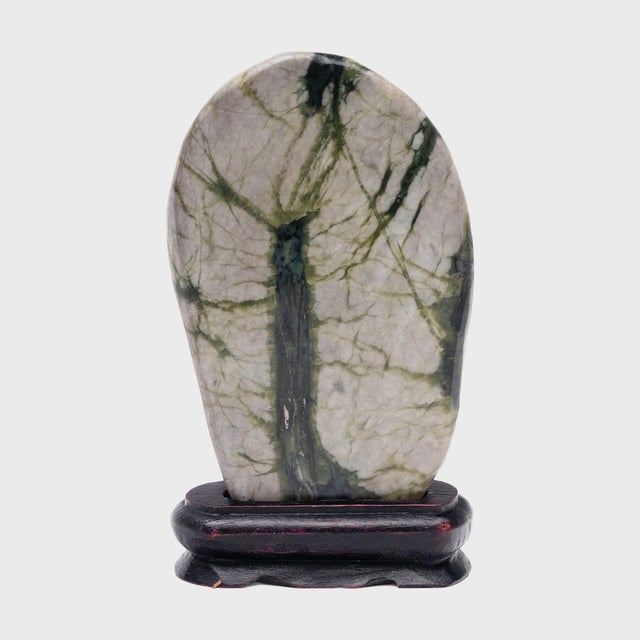 Contemporary Petite Chinese Greenery Meditation Stone For Sale - Image 3 of 3