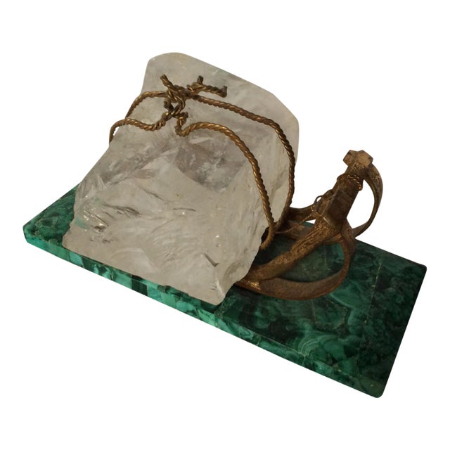 Russian Bronze Sleigh With Chunk of Ice Sculpture For Sale