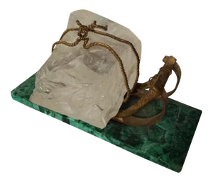Russian Bronze Sleigh With Chunk of Ice Sculpture