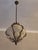 Venetian Murano Blown Frosted Glass Hall Lantern Pendant Light in Iron Frame, Italy, 1960s For Sale - Image 9 of 11