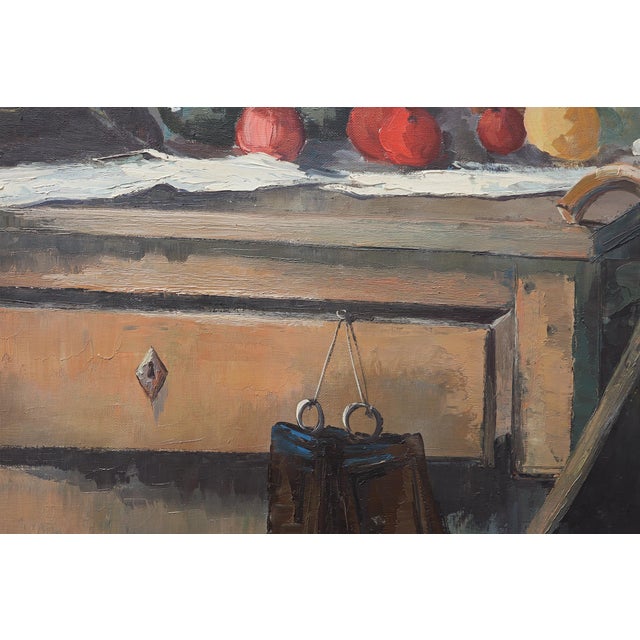 Wood J. Geurts, Still Life with Fruit and Flowers, 1960s, Oil Painting on Canvas For Sale - Image 7 of 11