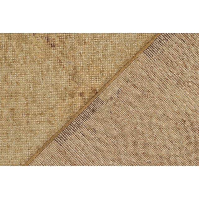 Distressed Style Modern Rug in Gold, Brown Abstract Pattern by Rug & Kilim For Sale In New York - Image 6 of 7