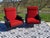 Vintage Red and Black Chairs with Compass Feet, 1970s, Set of 2 For Sale - Image 3 of 18