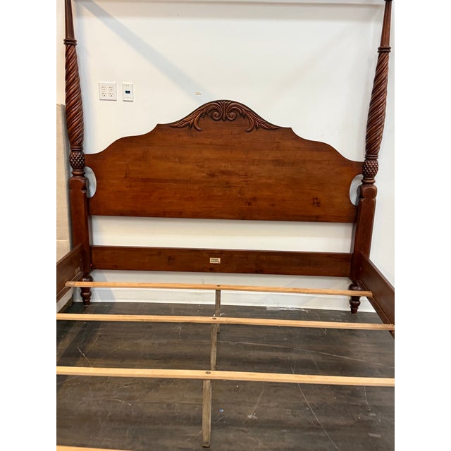 Eastern King Size Ethan Allen British Classics Montego Canopy Bed Frame For Sale - Image 11 of 12