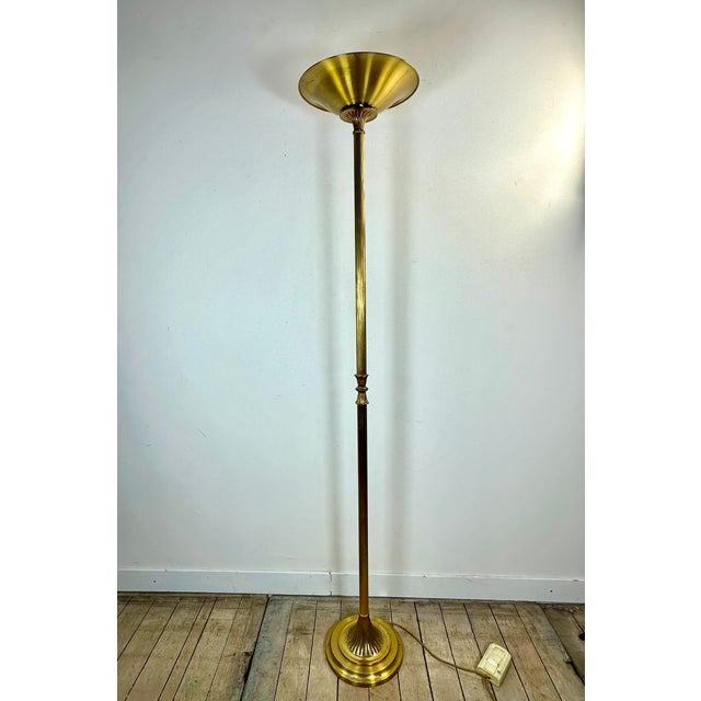 Halogen Floor Lamp in Gold-Plated Brass from Gault, 1980s For Sale - Image 10 of 10