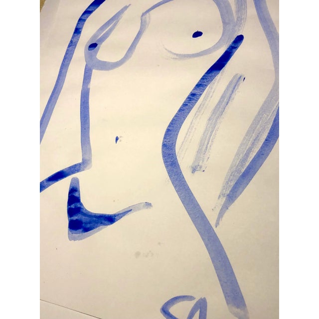 2020s Contemporary Drawing by CL Auker, Line Nude in Gouache 4 For Sale - Image 5 of 6