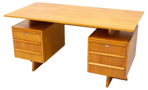 Mid-Century Beechwood Writing Desk, Czechoslovakia, 1970s