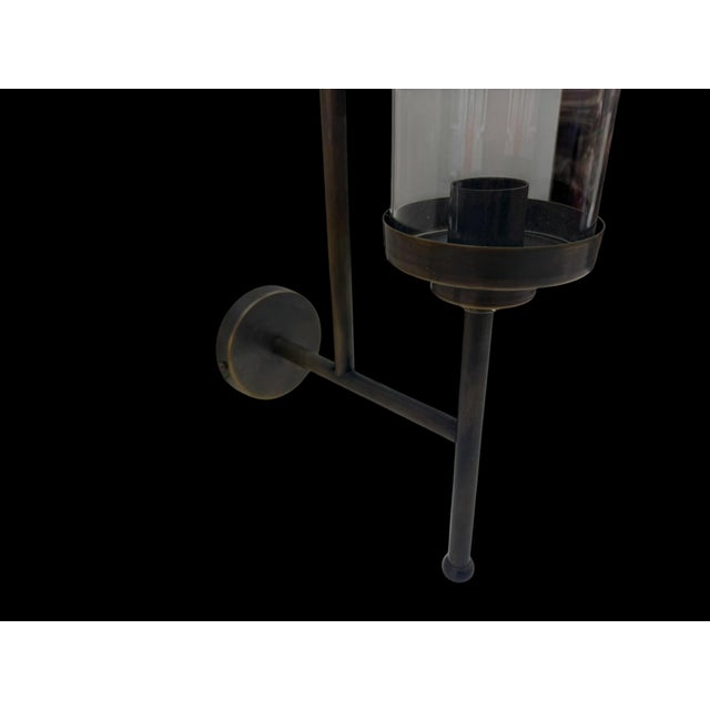 Handmade Brass Double Light Glass Tube Wall Sconce For Sale - Image 10 of 17