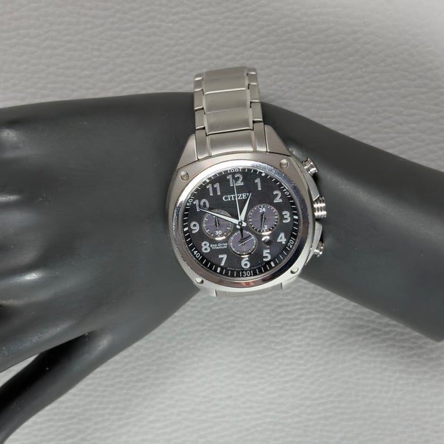 A reliable and lightweight chronograph wristwatch, an original Citizen Eco-Drive brand, crafted entirely from titanium...