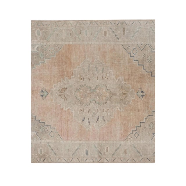 Turkish Pink Oushak Wool Rug For Sale - Image 6 of 12