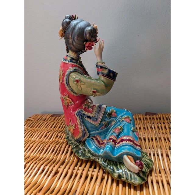 Late 20th Century Vintage Shiwan Wucai Chinese Porcelain Figurine For Sale - Image 5 of 9