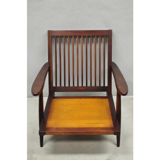 Mid 20th Century Vintage George Nakashima Spindle Back Black Walnut "Cushion" Lounge Arm Chair For Sale - Image 5 of 18