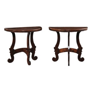 Early 19th Century Pair of Petite Italian 19th C. Demi-Lunes For Sale