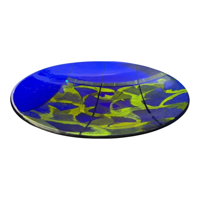 Signed Richard Ritter 14” Studio Art Glass Charger Plate, 2005 For Sale