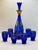 Glass Early 20th Century Bohemian Glass Blue & Gold Decanter Set- 6 Glasses & Decanter For Sale - Image 7 of 11