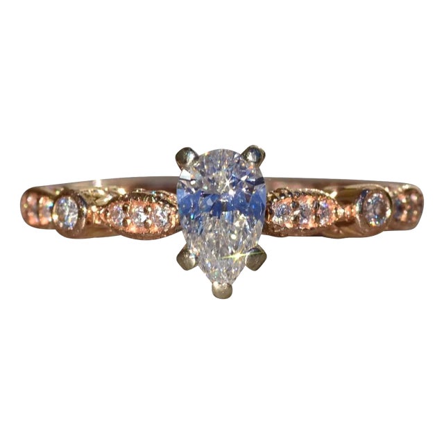 The Humboldt Park: Ladies Modern Engagement Ring in 14K Rose Gold set with 0.66 CT Diamond For Sale