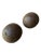 A pair of antique European wood bowling balls — primitive game balls found in Europe. They have nicks and a surface crack;...