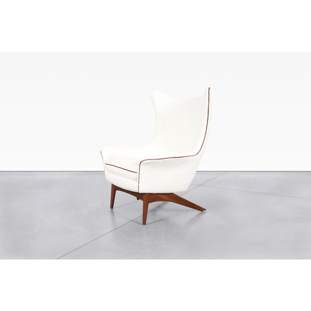 Danish Modern Reclining Lounge Chair and Ottoman by h.w. Klein for Bramin, 1960s For Sale In Los Angeles - Image 6 of 12