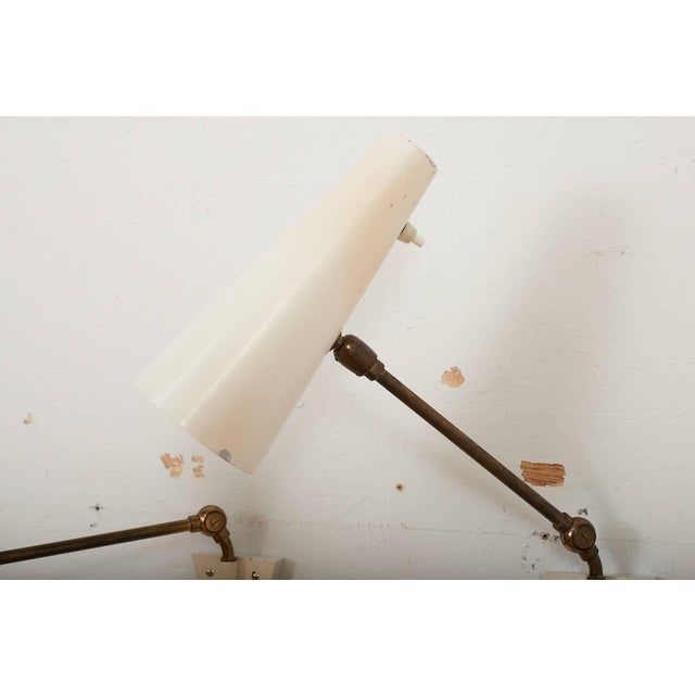 Wall Lamps in White Lacquered Metal, Set of 2 For Sale - Image 4 of 11