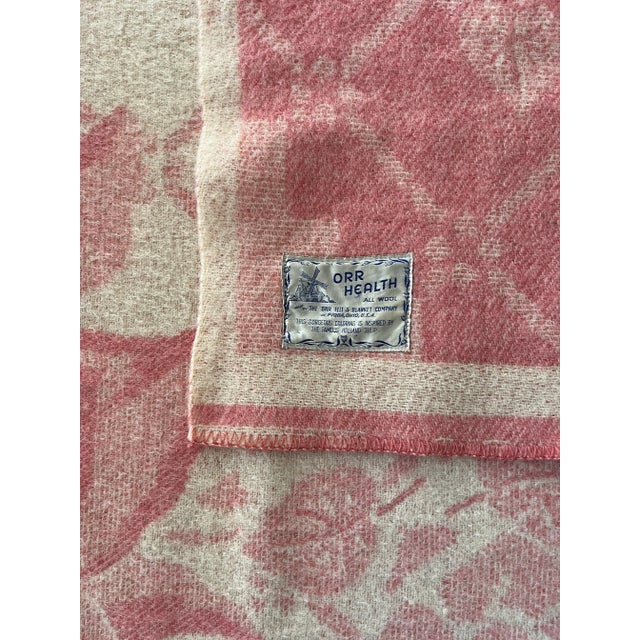 Vintage Orr Health All Wool Reversible Blanket For Sale - Image 11 of 12