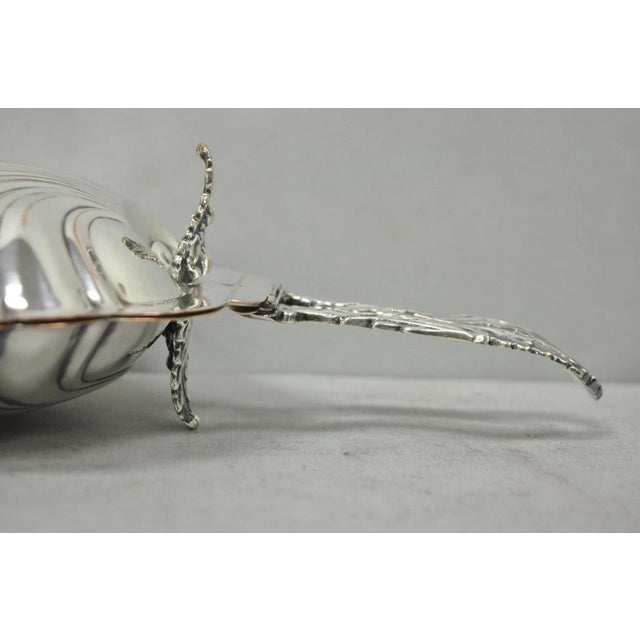 Vintage English Regency Silver Plated Clam Shell Table Butler Serving Dish For Sale In Philadelphia - Image 6 of 17
