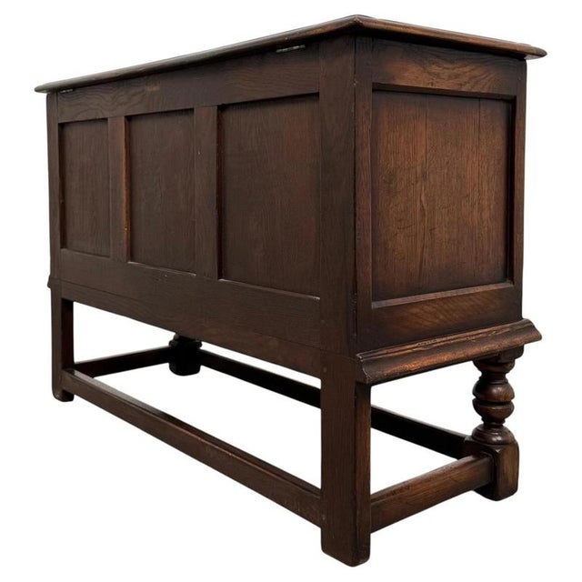 Antique English Oak Blanket Box, 1900s For Sale - Image 6 of 11