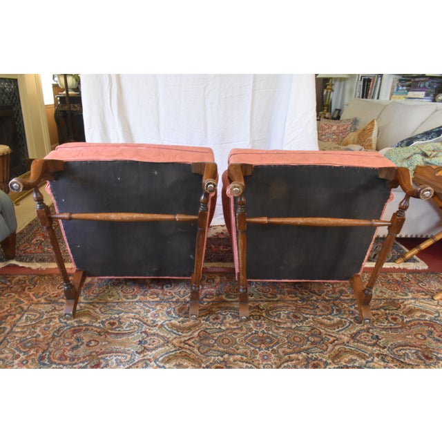 Queen Anne Baker Style Wingback Chairs For Sale In Sacramento - Image 6 of 10